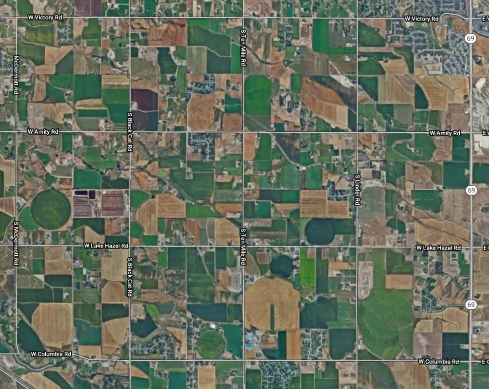 Section Line Roads Southwest of Boise, ID